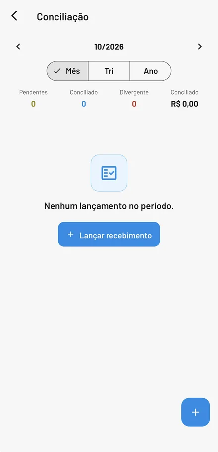 Tela Financeiro, Conciliação do ORPX para profissionais